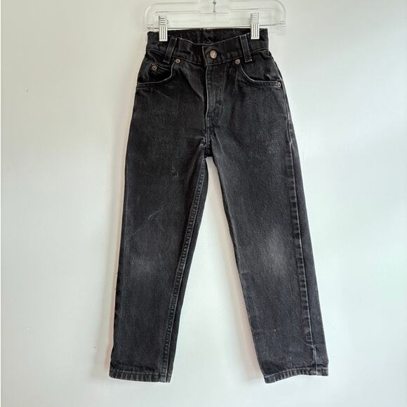 VTG Little Levi’s USA Made kids Denim Jeans Orange Tab Slim Black Wash 5/6y - Picture 6 of 8